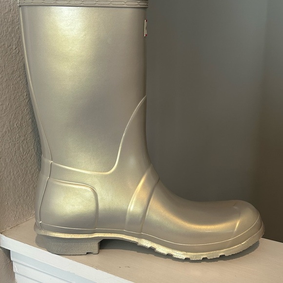 Hunter Original Nebula Wellingtons Pale Gold Rain Boot Snow- Size 11 - Picture 6 of 11